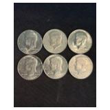 (6) 1976 Kennedy Half Dollar Coins (App. 1.2")