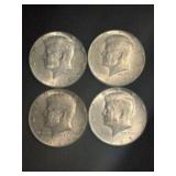 (4) 1965 Kennedy Half Dollar Silver Coins (40% Sil