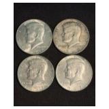 (4) 1967 Kennedy Half Dollar Silver Coins (40% Sil