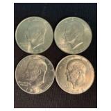 (4) 1972 Dwight D. Eisenhower Dollar Coins (App. 1