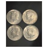 (4) 1965 Kennedy Half Dollar Silver Coins (40% Sil