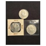 (3) 1965-68 Kennedy Half Dollar Silver Coins (40%