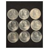 (9) Susan B. Anthony Dollar Coins (App. 1")