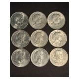 (9) Susan B. Anthony Dollar Coins (App. 1")