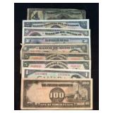Collection of Foreign Bank Notes - Mexico, Canada,