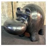 Art Deco Wooden Carved Hippo
