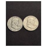 1952 - 1957 Franklin Half Dollar Silver Coins (90%