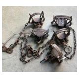 Five (5) 7" Animal Paw Traps - 7"