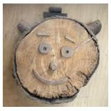 Folk Art Log Decoration 14"