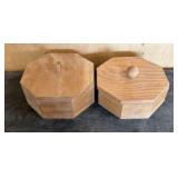 Pair Of Handcrafted Trinket Boxes 6"
