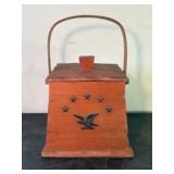 Bicentennial Style Vintage Wooden Salt Box With Ea