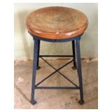 Industrial Style Wood Top Bench 15"X15"X24"