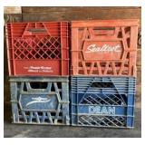 (4) Milk Crates - Sealtest, Dean 13"X13"X11"
