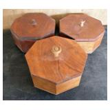 Set Of 3 Handcrafted Trinket Boxes 6"