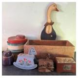 Vintage Primitive Style Decorative Lot Including T