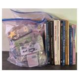 Vintage Misc. Craft And Sewing Supplies, Books 12"