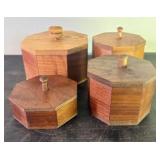 Lot Of 4 Wooden Dresser Boxes 4"-6"