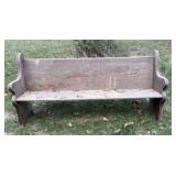 Antique Wooden Church Pew 21"X73"X36"