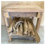 Wood Shop Table With Assorted Wood 24"X24"X30"