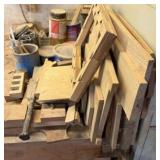 Lot Of Assorted Wood, Hardware, Supplies