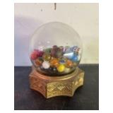 Vintage Mid Century Glass Ball With Marbles 6"