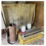 Chicken Lot Including Brooder, Crate, Waterers, Fe