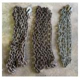 Three (3) Vintage Heavy Duty Industrial Chains wit