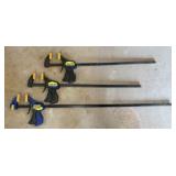 Trio Of Quick Grip Bar Clamps 44"