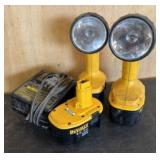 Pair Of DeWalt Spot Lights With Extra Battery/Char