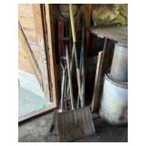 Lot Of Yard Tools, Level, Shovels, Pitchforks (App