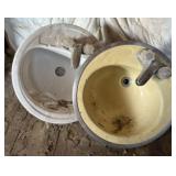 Pair Of Sink Basins With Fixtures 18"