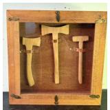 Miniature Hand Carved Hand Tools In Display Case 9
