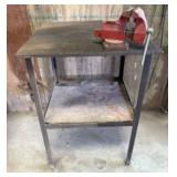 Metal Work Table w/ Attached 4" Table Vise - 26"x2