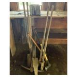 Lot Of Yard Tools, Pick Axe, Axe, Shovels (App. 60