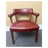 Vintage Low Back Office Chair featuring Nailhead T