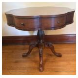 Antique Mahogany Multiple Drawer Drum Table w/ a T