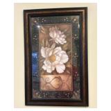 Modern "Floral and Metal" Wall Decoration - 23"x36