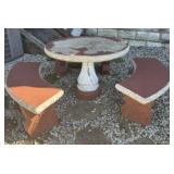Vintage Concrete Patio Set (Table 40"X30")