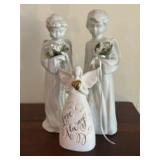 Three (3) Porcelain Angels - Tallest 3"x10"