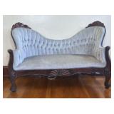 Gorgeous Antique Carved Rosewood Style Camel Back