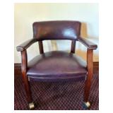 Vintage Low Back Office Chair featuring Brass or G