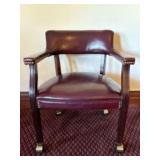 Vintage Low Back Office Chair featuring Brass or G
