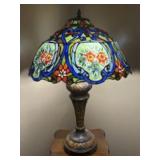 Tiffany Style Stained Glass Floral Table Lamp w/ B