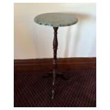 Vintage Bombay Style Mahogany Plant Stand with Gre
