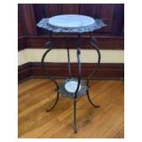 Antique Victorian Cast Iron and White Marble Two T