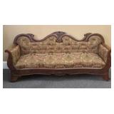 Victorian Rococo Revival Style Sofa with a Carved