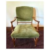 Antique French Louis XIII Style Armchair With Gree