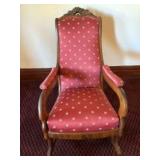 Antique Victorian Rocking Chair With Grape and Gra
