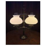 Antique Student Lamp Double Globe Brass Lamp with