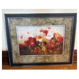 Framed Modern Poppy Wall Art Print - 25"x19"